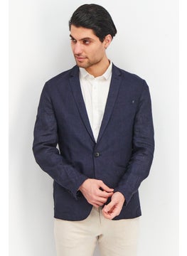 اشتري Men Regular Fit Solid Blazer Jacket, Navy Blue في الامارات