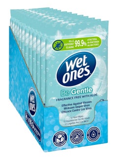 Buy WET ONES - Be Gentle | Sustainable Antibacterial Wipes | 144 Wipes - 12 Packs x 12 Wipes in Saudi Arabia
