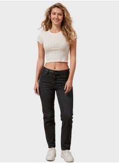 Buy High Waist Straight Fit  Jeans in UAE