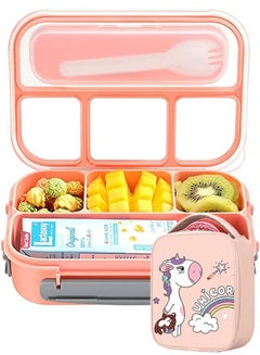 Buy Lunch Box Kids Bento Box Lunch Containers for Adults Kids Toddler with Storage Bag,1300ML-4 Compartment Bento Lunch Box,Microwave & Dishwasher & Freezer Safe,BPA Free (pink) in UAE