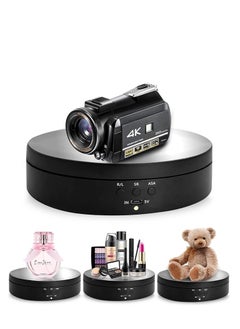 اشتري Rotating Display Stand, 360 ° Electric Photography Turntable with 1 Pvc Background, Suitable for Displaying Photography Products, Jewelry, Watches, 3D Model Panoramic Display, Maximum Load 6.6 Pounds في السعودية