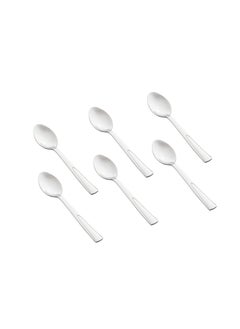 Buy 6 Pieces Stainless Steel Dessert Spoons Silver in Saudi Arabia