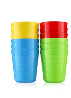 اشتري Kids Plastic Cups Set, 12 Pcs 8 oz Kids Drinking Cups, Toddler Cups Reusable Drinking Cups for Kids, BPA-Free Cups for Kids & Toddler, Stackable Juice Tumblers, Unbreakable Plastic Drinking Cups في الامارات