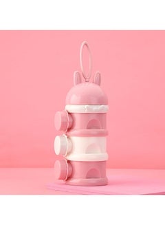 Buy 3 Layers Portable Baby Food Storage Box Infant Milk Powder Dispenser Pink in Saudi Arabia