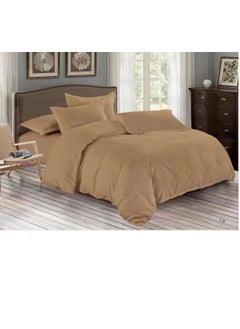 Buy 6-Piece King Size Duvet Cover Set Cotton Blend Brown 220x240cmcm in UAE