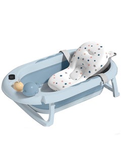 اشتري Baby Bathtub, Folding Bath Basin with Temperature Display and Bath Pillow, Multifunctional Bath Tub for Newborns and Babies في السعودية