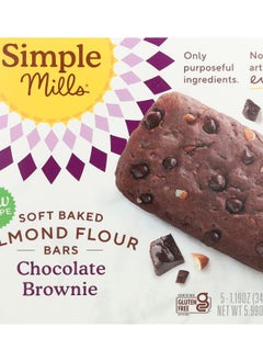 Buy Soft Baked Almond Flour Bars Chocolate Brownie 5 Bars 1.19 oz (34 g) Each in UAE