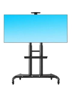 Buy TV Cart Rolling TV Stand with Lockable Wheels for 55 to 80 Inch Plasma LCD LED Flat or Curved Screen TVs up to 100lbs - Height Adjustable (55-80 inch) Black in UAE