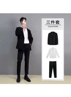 Buy Casual Suit Set DK Style Unisex Blazer School Outfit Black suit + pure white shirt + trousers in UAE