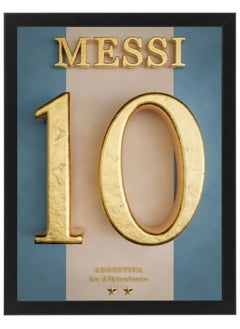 Buy Lionel Messi Argentina Golden Number Jersey Poster with Frame 30x40cm in UAE