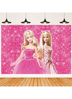 Buy Pink Barbie Princess Birthday Party Background Decorative Cloth Suitable for Children's Birthday Photography Supplies Background Photo Props in Saudi Arabia