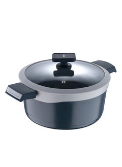 Buy Gastro Cast Aluminum Non-Stick Induction Bottom Casserole With Lid 28cm in UAE