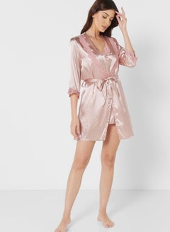 Buy 2 Piece Pyjama Set Night Robe & Strappy Dress in Saudi Arabia