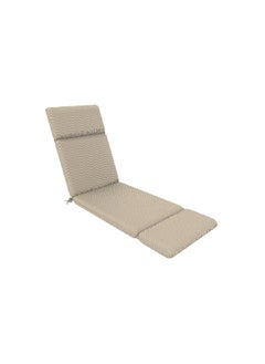 Buy Water Repellent and UV Resistant Polyester Chaise Lounge Cushion Beige 7.5 x 59.5 x 197 cm in Saudi Arabia