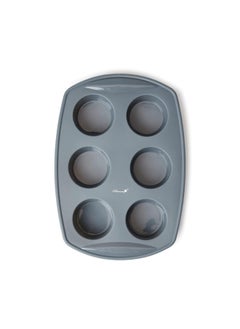 Buy Harmony Silicone 6-Piece Cake Mould, Grey in UAE