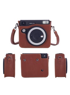 اشتري Premium PU Leather Case for Fujifilm Instax Square SQ40 - Protective Instant Camera Cover with Removable and Adjustable Strap - Brown في الامارات
