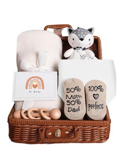 Buy Baby Gift Basket Set, White in UAE