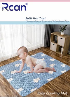 Buy Portable Baby Crawling Mat Pure Cotton Cartoon Moisture Proof Children's Floor Game Mat Thickened Non Slip Machine Washable Soft Foldable Fence Mat Waterproof Kids Room Carpet in Saudi Arabia