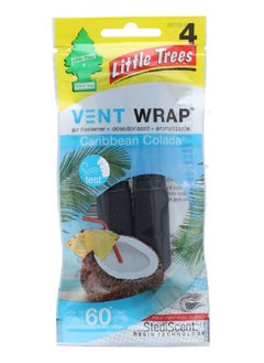 Buy 4-Piece Caribbean Colada Scented Stedi Scent Resin Technology Vent Wrap Air Freshener Black CTK-52725 in Saudi Arabia