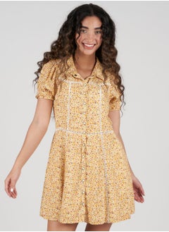 Buy Printed Button Detail Dress in UAE