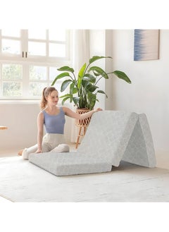 اشتري COMFY WHITE FOLDING QUILTED SATIN 180 X 90 X 7CM MEDICATED PORTABLE MATTRESS في الامارات