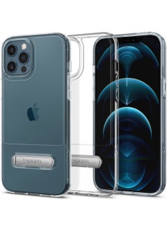 Buy Slim Armor Essential S Cover with Kick Stand for Apple iPhone 12 Pro Max Crystal Clear in UAE