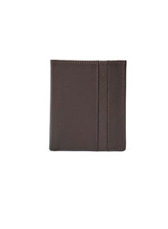 Buy Fashionable Logo Embellished Genuine Leather Bi-Fold Wallet With Card Holder And Coin Pocket in Egypt