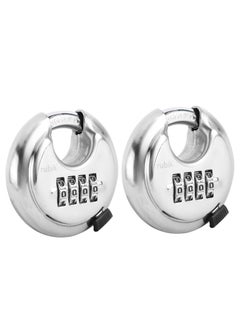 Buy 4-Digits Combination Padlock, Alloy Steel Security Lock for School, Gym, Toolbox, Closet, Wardrobe, Gate, Cabinet (2 Pack) in UAE