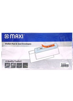 اشتري Maxi White Envelopes 80Gsm 115X225mm Wallet Peel & Seal pack Of 50Pc في الامارات