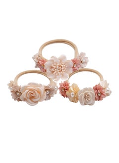 Buy Pack Of 3 Baby Girl Flower Headbands Set in Saudi Arabia