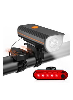 اشتري SYOSI Rechargeable Bike Lights with Electric Bel, Ultra Bright Bicycle Lights for Night Riding, Road Mountain Bike Accessories for Kids Adults - Bike Headlight with Horn and Tail Light في الامارات