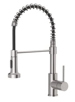 Buy Faucet 360° rotatable Kitchen mixer taps Kitchen faucet with 2 spray types Extendable spiral spring faucet Kitchen sink faucet Dishwasher rotatable Brushed stainless steel in Saudi Arabia