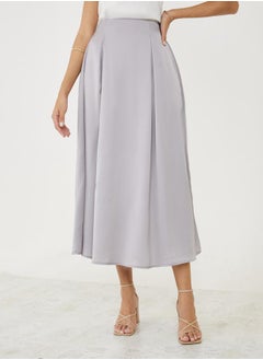 Buy Box Pleat Detail Satin Midi Skirt in Saudi Arabia