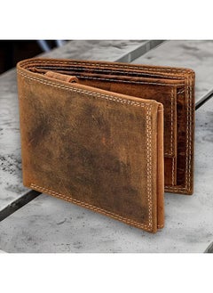 Buy New Top Layer Crazy Horse Leather Wallet Genuine Leather Card Holder Large Capacity Card Holder Cowhide Wallet For Men Genuine Goods in Saudi Arabia