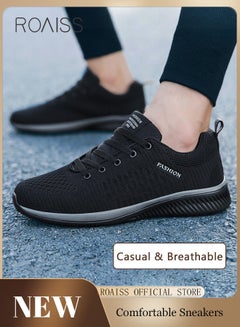 اشتري Men Running Shoes Mesh Outdoor Lace-Up Men Sneaker Walking Shoes Ultra Lightweight Breathable Anti-Slip Casual Shoes Men Athletic Running Shoes في السعودية