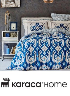 Buy Karaca HomeNeos Blue 100% Cotton Double Duvet Cover Set in UAE