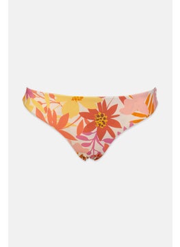 Buy Women Floral Bikini Bottom, Orange Combo in Saudi Arabia