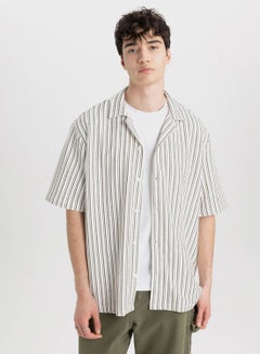 Buy Relax Fit Striped Short Sleeve Shirt in UAE