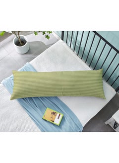 اشتري Krude  Long Body Pillow 1pc, Fabric: 100% Polyester 85 GSM Microfiber 1 cm Stripe Super Soft, Filling: 1300 gm Hollow Fiber Comfort, Breathable & Ultra Soft Size: 45 x 120 cm, Color: Olive في الامارات