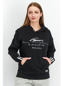 اشتري Women Sportswear Fit Long Sleeve Hooded Sweatshirt, Black في الامارات