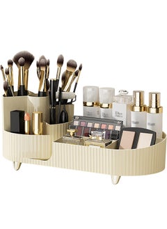 Buy Large Capacity Makeup Brush Holder,360° Rotating Makeup Organizer,9 Slot Makeup Brushes Cup,for Vanity Decor,Bathroom Countertops,Desk Storage Container,Cosmetic Display cases in Saudi Arabia