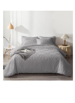 Buy Comforter set Pattern Tufted Soft & Breathable Microfiber king size 6pcs, Embroidered Textured Bedding Set in UAE