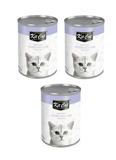 Buy 3Pc Wild Tuna Kitten Mousse Canned Cat Food 400g in UAE