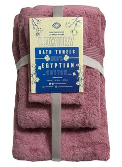 اشتري Jacquarddina Set of Bath Towels Kashmir (3 Luxuary Towels: 30X30cm & 50X100cm & 70X140cm) 100% Egyptian Cotton في مصر