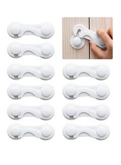 Buy Child Safety Cabinet Locks 10 Pack  For Babies Drawer Locks Baby Proofing (White) in UAE