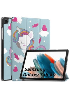 Buy Compatible with Samsung Galaxy Tab A9 2023 Tablet Case 8.7inch PU Leather Tri-fold Bracket Cover for Galaxy Tab A9 (Unicorn) in UAE