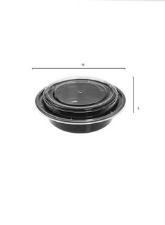 Buy 12-Piece round Disposable Food Container With Lid Black 11x7cm in Saudi Arabia