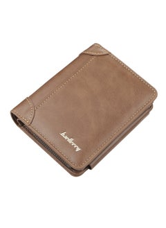 Buy Wallet Men's Short Multiple Card Slots tri-fold Zipper Coin Purse Fashion Thin Card Holder Men in Saudi Arabia