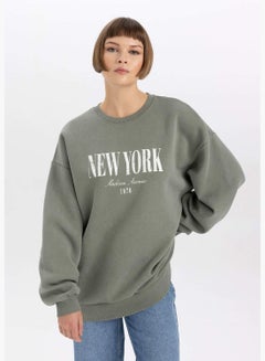 Buy Woman Crew Neck Long Sleeve Knitted Sweatshirt in UAE