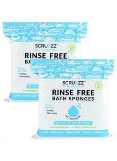 اشتري Disposable No Rinse Bathing Wipes - All-in-1 Single Use Shower Wipes, Simply Dampen, Lather, and Dry Without Shampoo or Rinsing, 50 Count (2 Pack) في الامارات